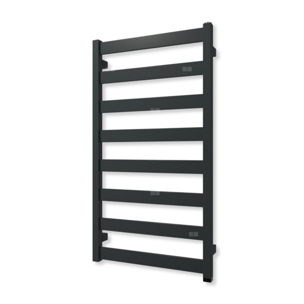 Grzejnik elektryczny TERMA VIVO ONE 910 x 500mm, kolor czarny anodowy, moc 400 W, podłączenie E1, kabel spiralny z wtyczką biały