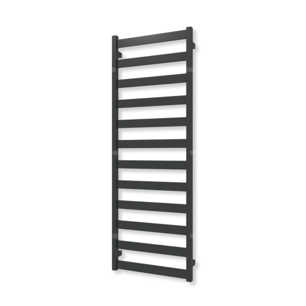 Grzejnik elektryczny TERMA VIVO ONE 1390 x 500mm, kolor czarny jak kruk połysk RAL9005, moc 600 W, podłączenie E1, kabel prosty bez wtyczki szary