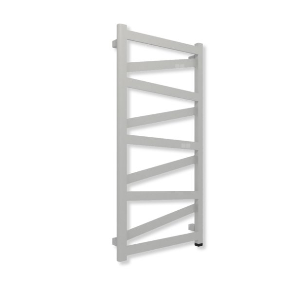 Grzejnik elektryczny TERMA VIPERA ONE 990 x 500 mm, kolor jasne aluminium metaliczny RAL9006, moc 400 W, podłączenie E8, kabel prosty bez wtyczki czarny