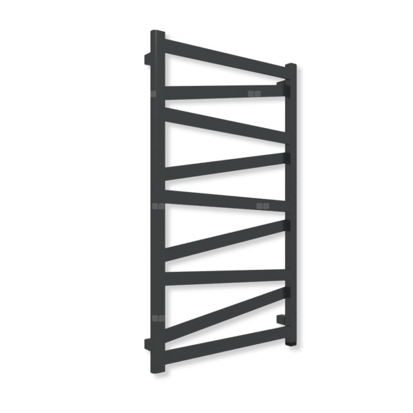 Grzejnik elektryczny TERMA VIPERA ONE 990 x 600 mm, kolor czarny jak kruk mat RAL9005, moc 400 W, podłączenie E1, kabel prosty z wtyczką czarny