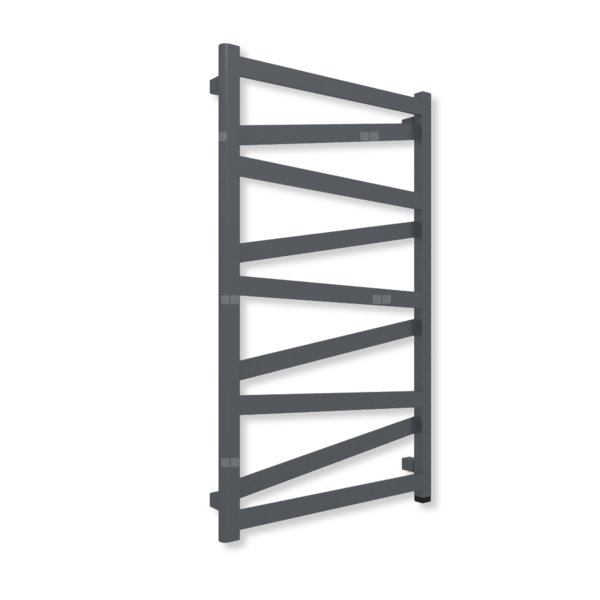 Grzejnik elektryczny TERMA VIPERA ONE 990 x 600 mm, kolor metaliczna czerń, moc 400 W, podłączenie E8, kabel prosty bez wtyczki szary