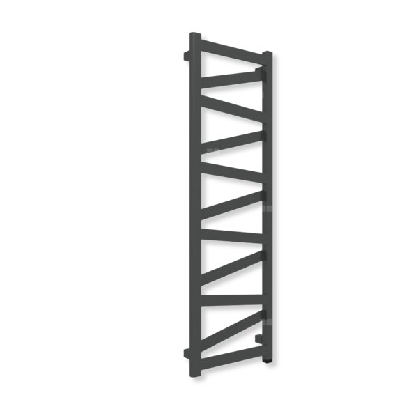 Grzejnik elektryczny TERMA VIPERA ONE 1230 x 400 mm, kolor czarny jak kruk soft, moc 400 W, podłączenie E8, kabel spiralny z wtyczką