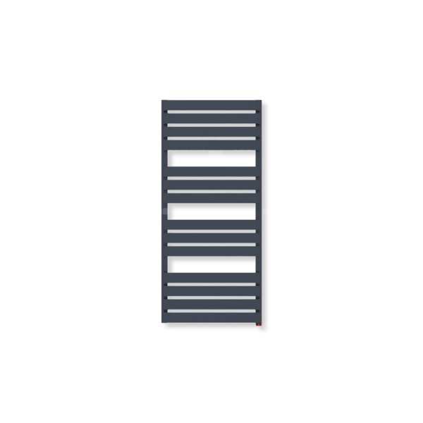 Grzejnik elektryczny TERMA WARP T ONE 1110 x 500mm, kolor granatowy stalowy RAL5011, moc 600 W, podłączenie E8, kabel prosty bez wtyczki biały