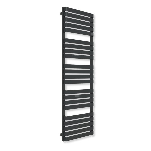 Grzejnik elektryczny TERMA WARP T ONE 1690 x 500mm, kolor czarny jak kruk mat RAL9005, moc 800 W, podłączenie E1, kabel prosty bez wtyczki szary