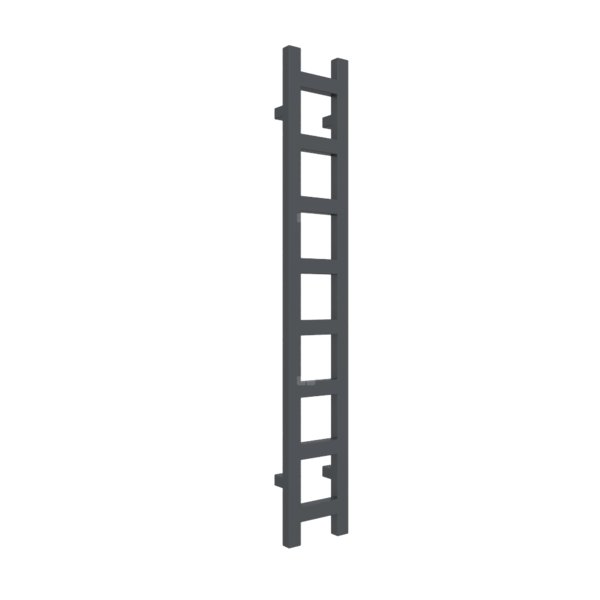 Grzejnik drabinkowy TERMA EASY, podłączenie SX, wym. 1280 x 200 mm, kolor szary antracytowy soft RAL7016, moc 251W
