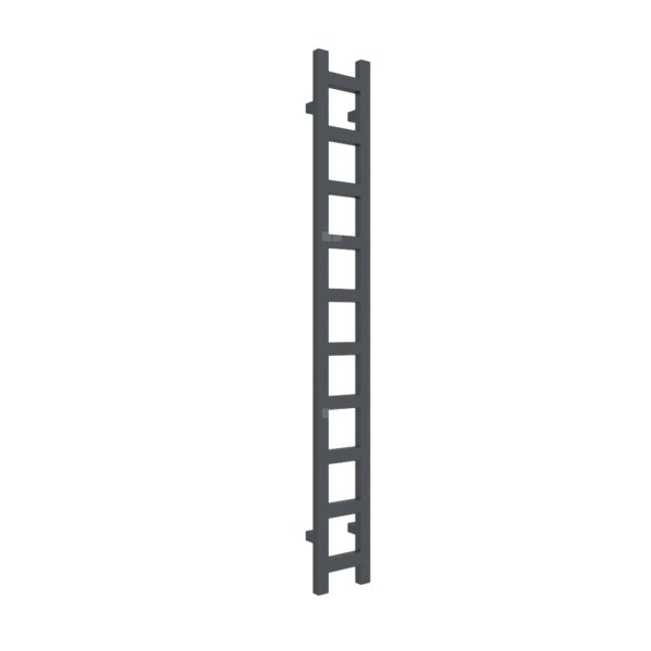 Grzejnik drabinkowy TERMA EASY, podłączenie SX, wym. 1600 x 200 mm, kolor szary antracytowy soft RAL7016, moc 314W