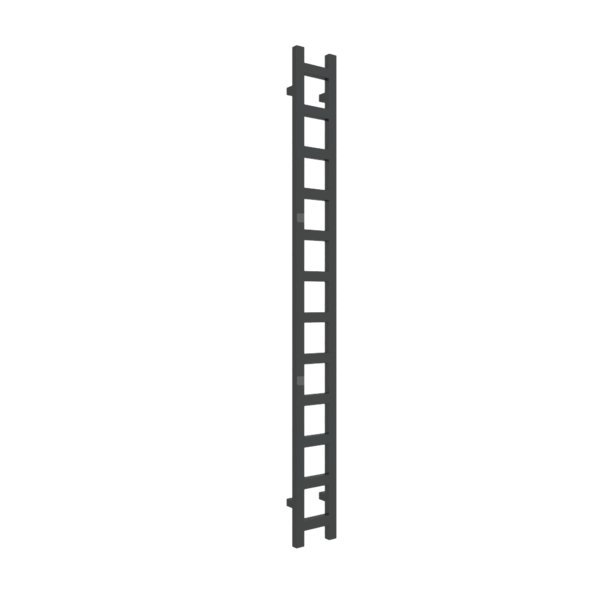 Grzejnik drabinkowy TERMA EASY, podłączenie O1, wym. 1920 x 200 mm, kolor czarny jak kruk soft RAL9005, moc 378W