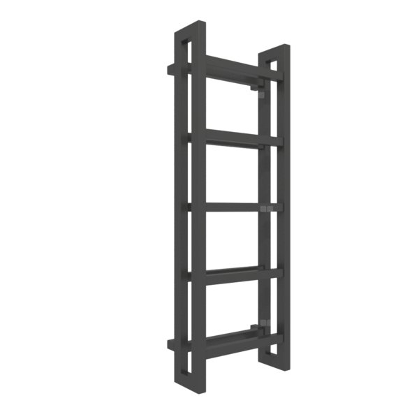 Grzejnik drabinkowy TERMA STAND, podłączenie SX, wym. 1150 x 400 mm, kolor czarny sygnałowy soft RAL9004, moc 547W