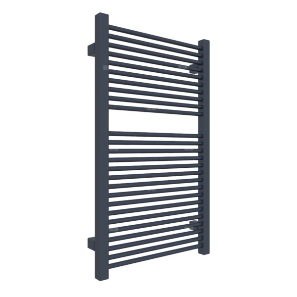 Grzejnik elektryczny TERMA MIKE 430 x 735 mm, kolor dżinsowy, moc 400 W, podłączenie E1, kabel prosty bez wtyczki z maskownicą czarny