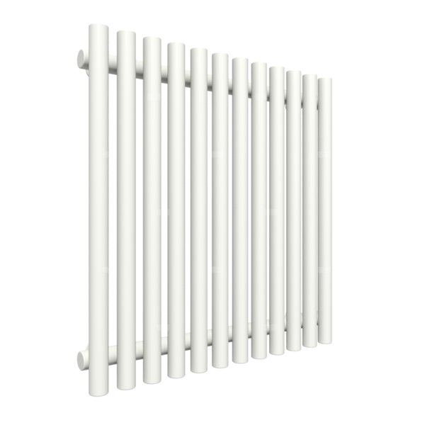 Grzejnik elektryczny TERMA TUNE VWS 590 x 600 mm, kolor biały drogowy RAL9016, moc 400 W, podłączenie E2, kabel spiralny z wtyczką srebrzysty