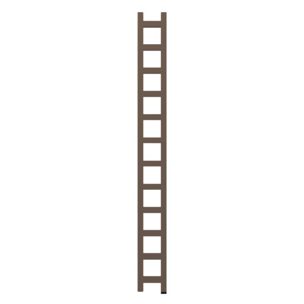 Grzejnik drabinkowy TERMA EASY ONE, podłączenie S8, wym. 1920 x 200 mm, kolor szlachetny brąz, moc 378W