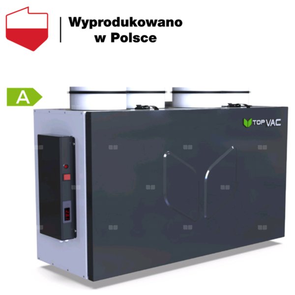 Centrala wentylacyjna TopVAC 350VEN z odzyskiem ciepła i wilgoci z automatyczną nagrzewnicą wstępną