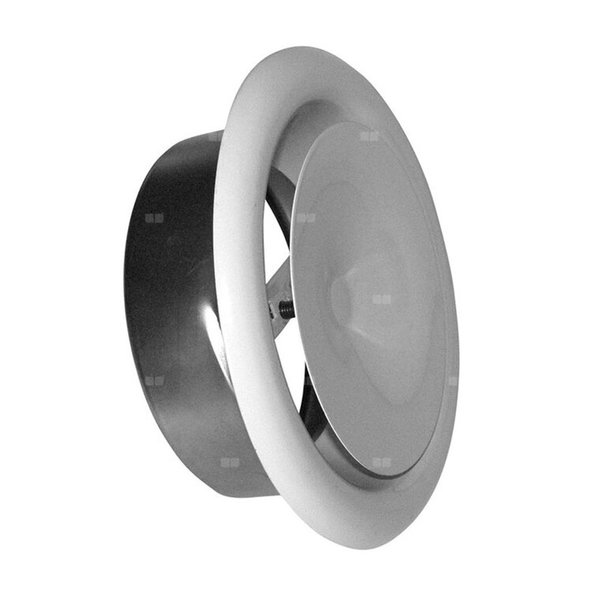 Anemostat wywiewny z ramką montażową DN125 Biały