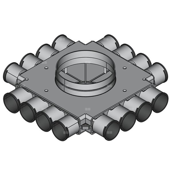 Rozdzielacz końcowy TopFlex DN200/DN63 x 16 / 1-modułowy