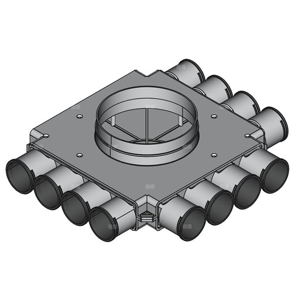 Rozdzielacz końcowy TopFlex DN200/DN63 x 12 / 1-modułowy