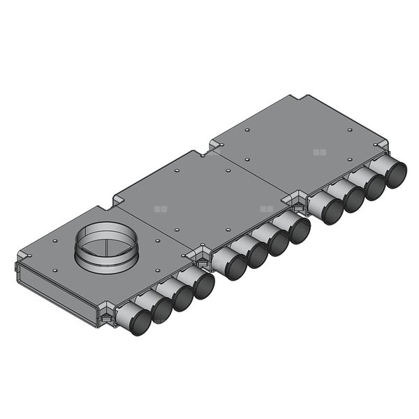 Rozdzielacz końcowy TopFlex DN160/DN63 x 12 / 3-modułowy