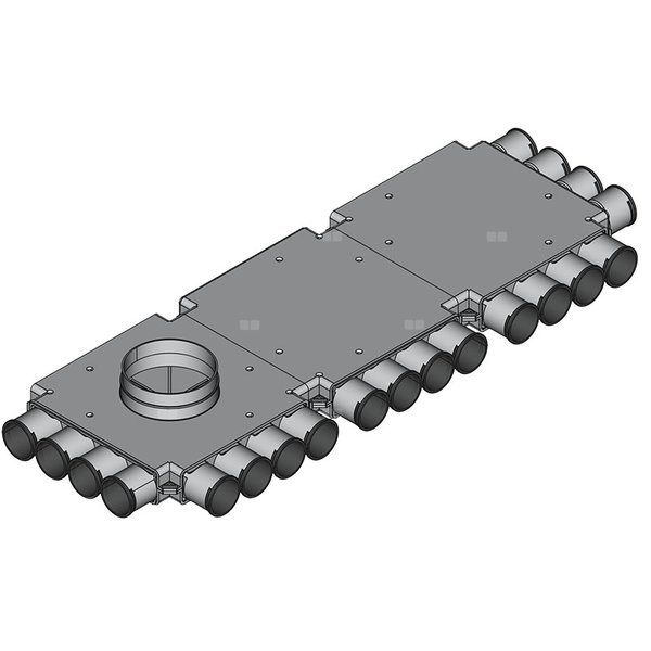 Rozdzielacz końcowy TopFlex DN160/DN63 x 20 / 3-modułowy