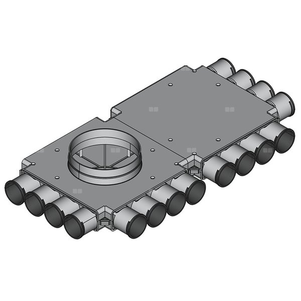 Rozdzielacz końcowy TopFlex DN200/DN63 x 16 / 2-modułowy
