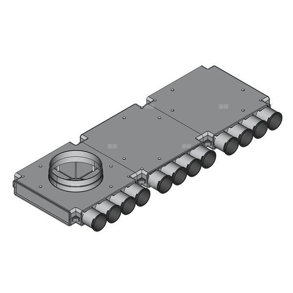 Rozdzielacz końcowy TopFlex DN200/DN63 x 12 / 3-modułowy