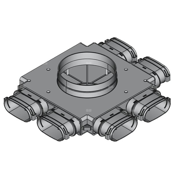 Rozdzielacz końcowy TopFlex DN200/52mm x 117mm x 6 / 1-modułowy
