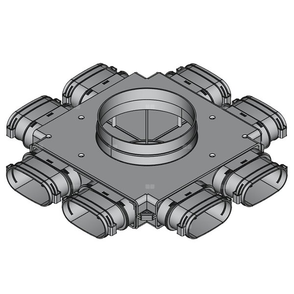 Rozdzielacz końcowy TopFlex DN200/52mm x 117mm x 8 / 1-modułowy