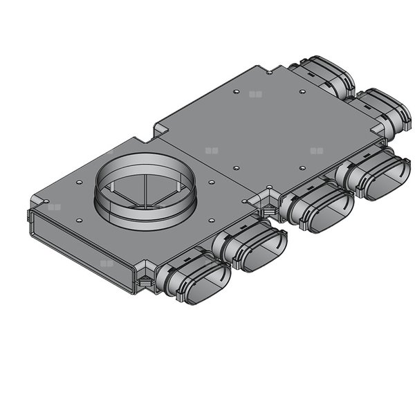 Rozdzielacz końcowy TopFlex DN200/52mm x 117mm x 6 / 2-modułowy