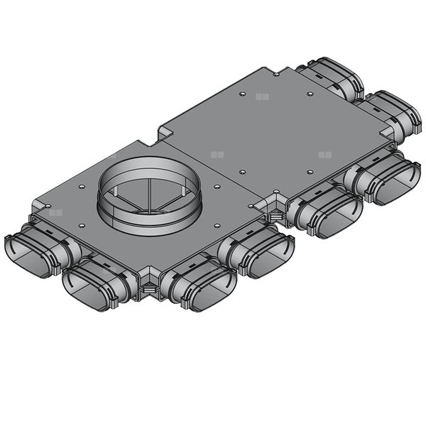 Rozdzielacz końcowy TopFlex DN200/52mm x 117mm x 8 / 2-modułowy