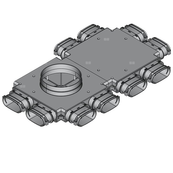 Rozdzielacz końcowy TopFlex DN200/52mm x 117mm x 10 / 2-modułowy