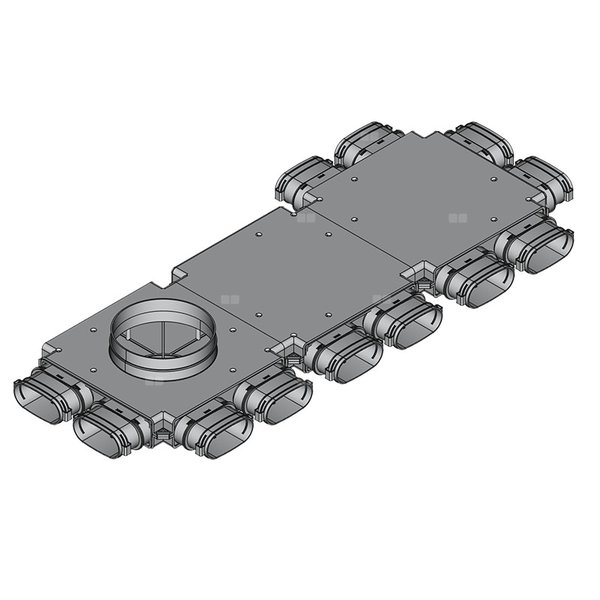Rozdzielacz końcowy TopFlex DN200/52mm x 117mm x 12 / 3-modułowy