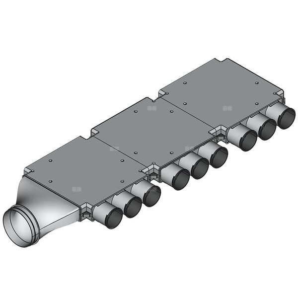 Rozdzielacz z podejściem bocznym TopFlex DN160/DN75 x 9 / 3-modułowy