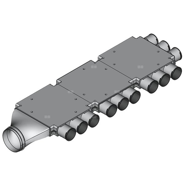 Rozdzielacz z podejściem bocznym TopFlex DN160/DN75 x 12 / 3-modułowy