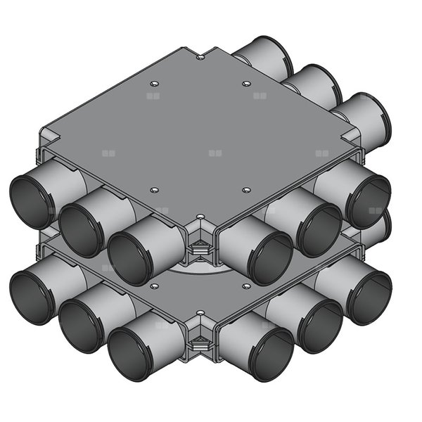 Rozdzielacz dwurzędowy TopFlex DN200/DN75 x 18 / 1-modułowy