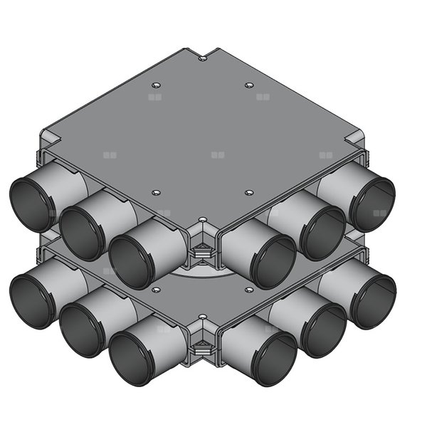 Rozdzielacz dwurzędowy TopFlex DN200/DN75 x 12P / 1-modułowy