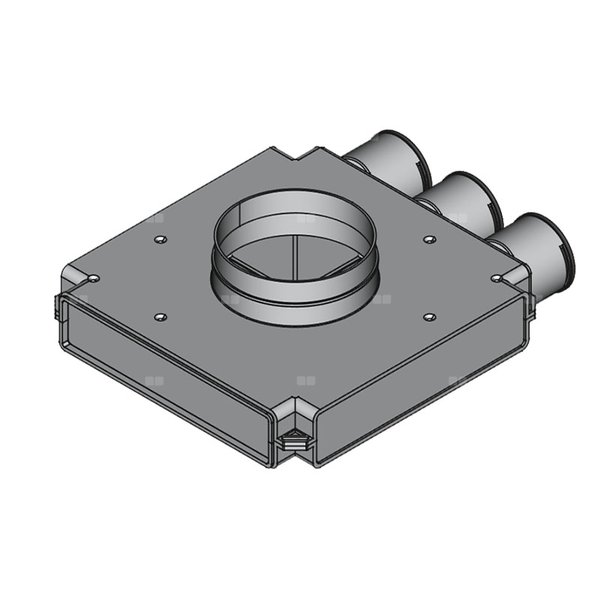 Rozdzielacz końcowy TopFlex DN160/DN75 x 3 / 1-modułowy - montaż na stropie
