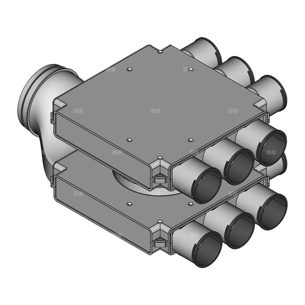 Rozdzielacz dwurzędowy z podejściem bocznym TopFlex DN160/DN75/DN75 x 12P / 1-modułowy