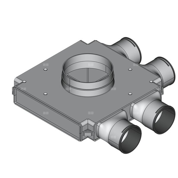 Rozdzielacz końcowy TopFlex DN200/DN90 x 4P / 1-modułowy - montaż na stropie