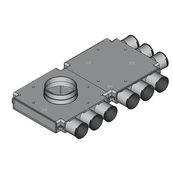 Rozdzielacz końcowy TopFlex DN160/DN75 x 9 / 2-modułowy - montaż na stropie