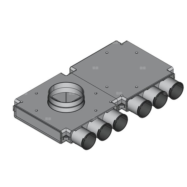 Rozdzielacz końcowy TopFlex DN160/DN75 x 6 / 2-modułowy - montaż na stropie