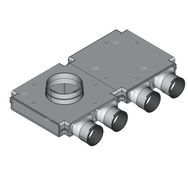 Rozdzielacz końcowy TopFlex DN200/DN90 x 4 / 2-modułowy - montaż na stropie
