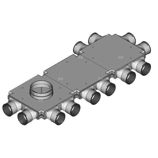 Rozdzielacz Końcowy TopFlex DN200/DN90 x 12 / 3-modułowy - montaż na stropie