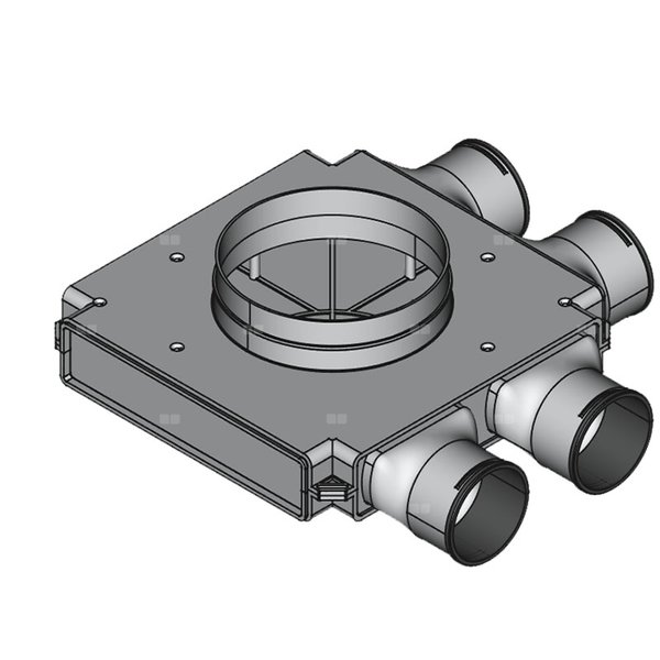 Rozdzielacz końcowy TopFlex DN200/DN90 x 4P / 1-modułowy - montaż pod stropem