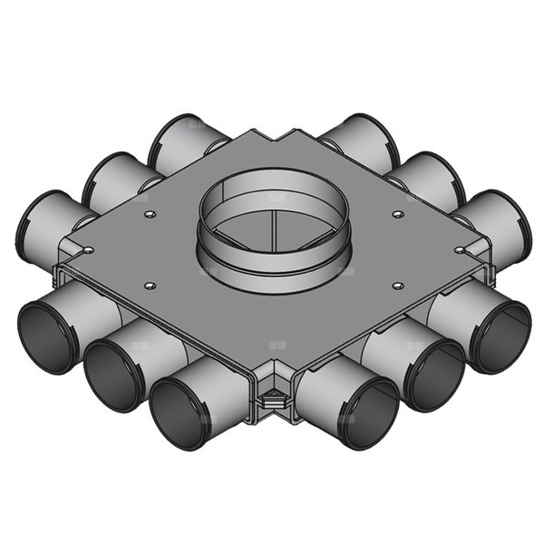 Rozdzielacz końcowy TopFlex DN160/DN75 x 12 / 1-modułowy - montaż pod stropem