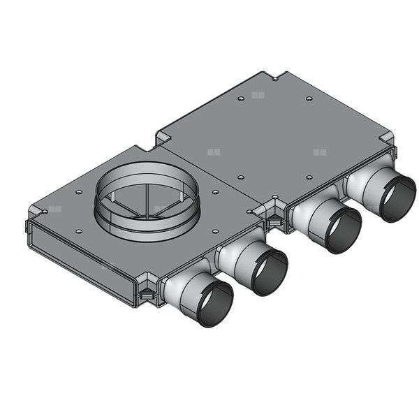 Rozdzielacz końcowy TopFlex DN200/DN90 x 4 / 2-modułowy - montaż pod stropem