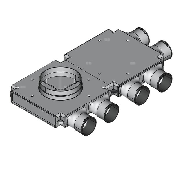 Rozdzielacz końcowy TopFlex DN200/DN90 x 6 / 2-modułowy - montaż pod stropem