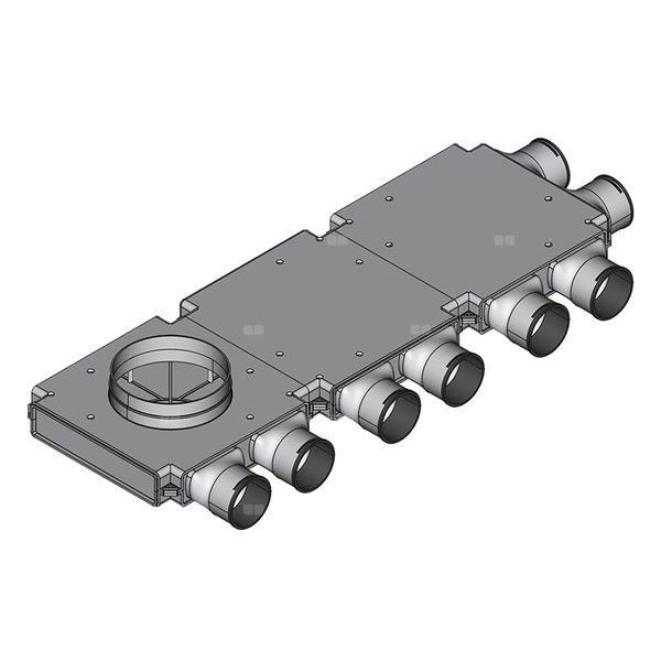Rozdzielacz końcowy TopFlex DN200/DN90 x 8 / 3-modułowy - montaż pod stropem