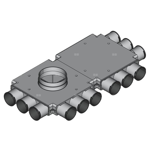 Rozdzielacz końcowy TopFlex DN160/DN75 x 12 / 2-modułowy - montaż pod stropem