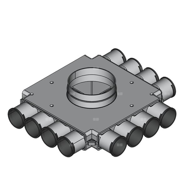 Rozdzielacz przelotowy TopFlex DN200/DN160/DN63 x 12 / 1-modułowy
