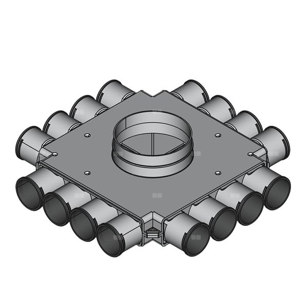 Rozdzielacz przelotowy TopFlex DN200/DN160/DN63 x 16 / 1-modułowy