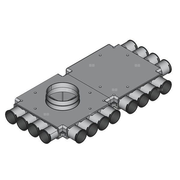 Rozdzielacz przelotowy TopFlex DN200/DN160/DN63 x 16 / 2-modułowy