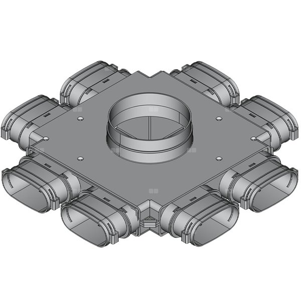 Rozdzielacz przelotowy TopFlex DN200/DN160/52mm x 117mm x 8 / 1-modułowy